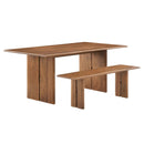 Amistad 72" Wood Dining Table and Bench Set