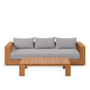 Tahoe Outdoor Patio Acacia Wood 2-Piece Sofa and Coffee Table Set
