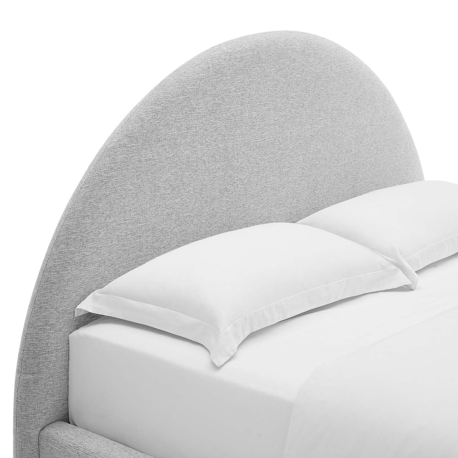 Resort Upholstered Fabric Arched Round Platform Bed