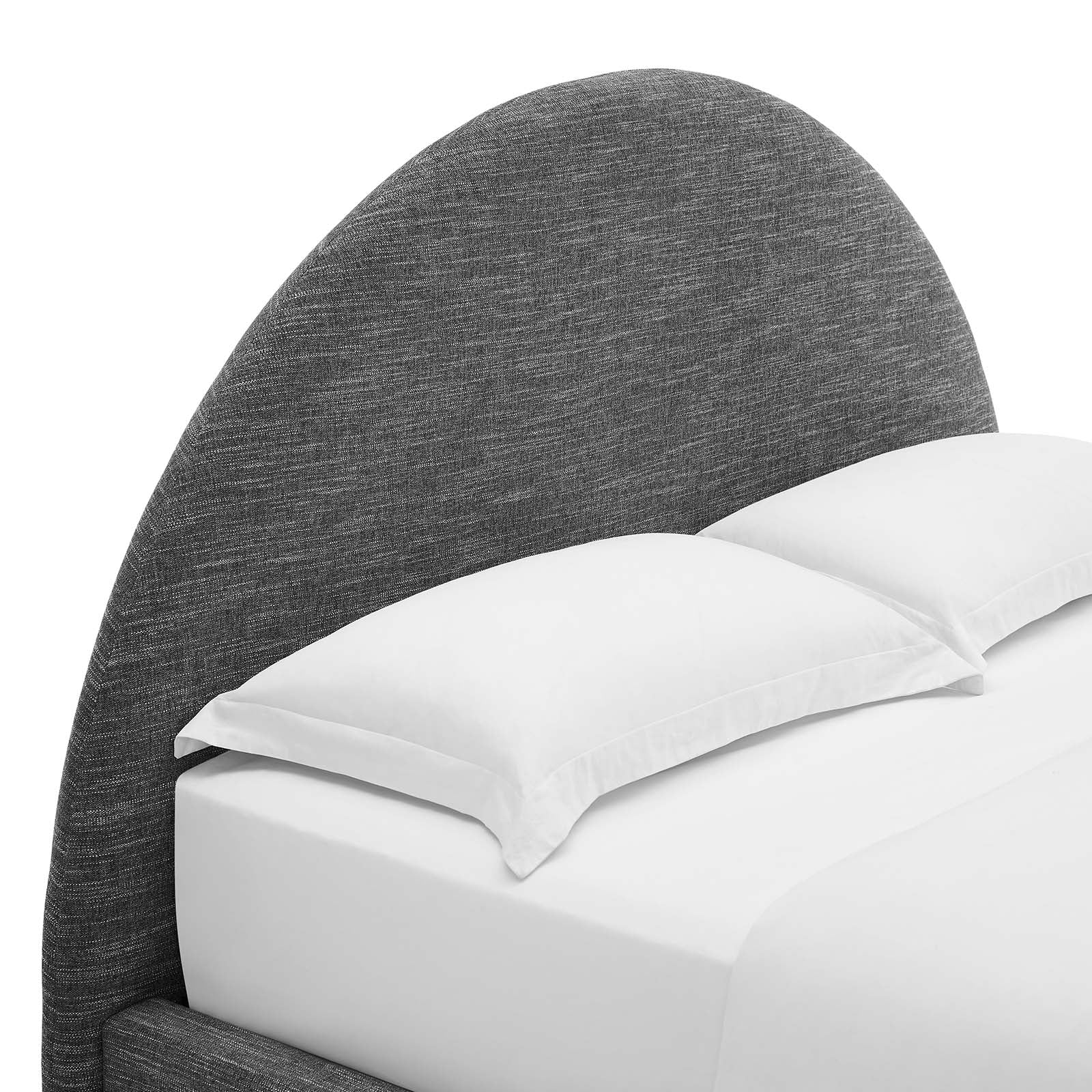 Resort Upholstered Fabric Arched Round Platform Bed