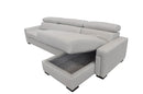 Estro Salotti Sacha - Modern Leather Reversible Sectional Sofa Bed with Storage