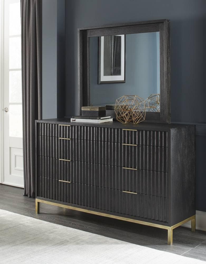Kentifield Solid Wood Eight Drawer Dresser in Black Drifted Oak – Hollywood  Glam Furnitures