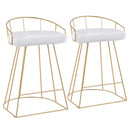 Canary Counter Stool Gold Metal - Set Of 2