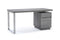 Modrest Carson Modern Grey Elm & Stainless Steel Desk