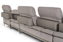 David Ferrari Horizon - Modern Grey Fabric + Grey Leather U Shaped Sectional Sofa
