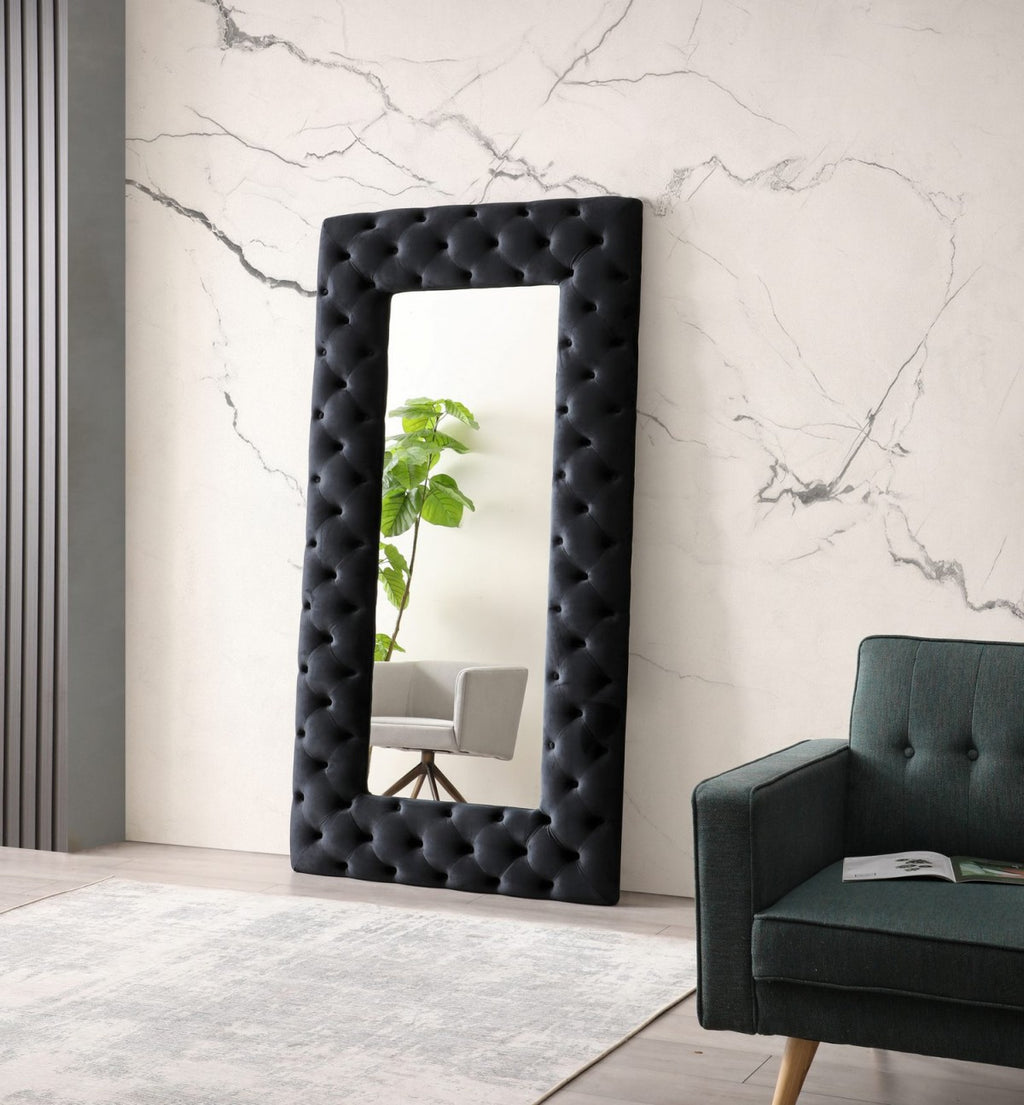 Modrest Legend - Transitional Velvet Floor Mirror – Hollywood Glam ...
