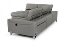 Divani Casa Versa - Modern Grey Teco-Leather Left Facing Sectional Sofa with Recliner