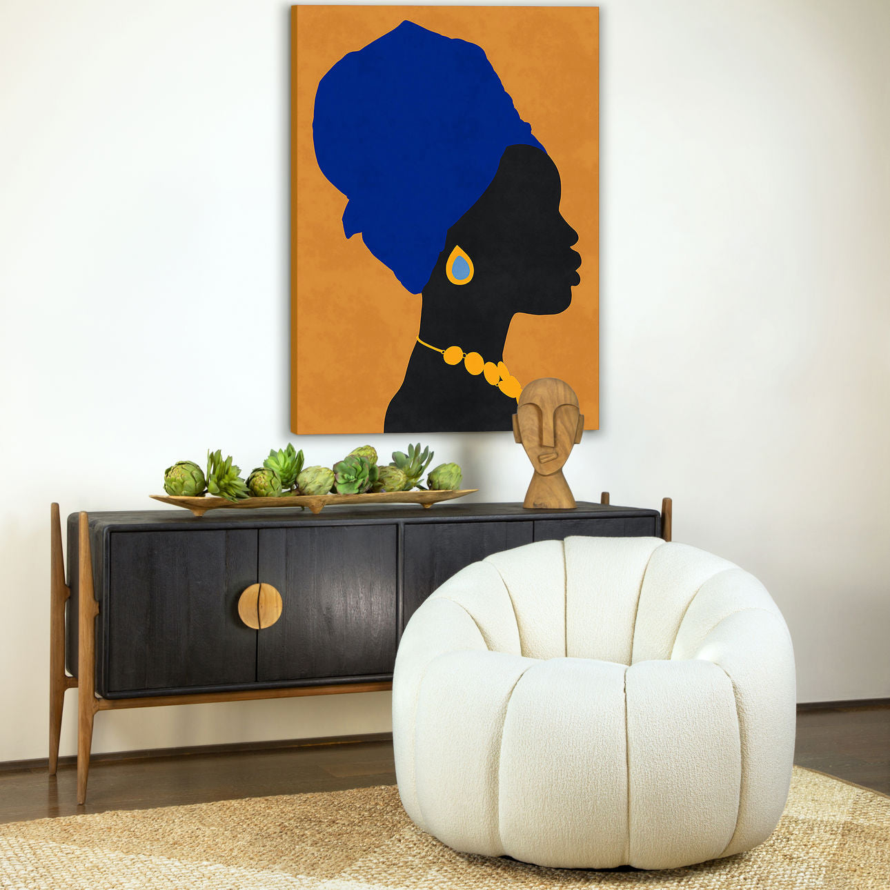 Unleash the beauty of exotic and teak wood with the Rosanna Sideboard, designed to impress with its bold black finish.