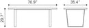 Atlas Dining Table White & Gold