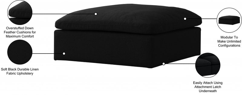 Serene Linen Deluxe Cloud Modular Overstuffed Ottoman
