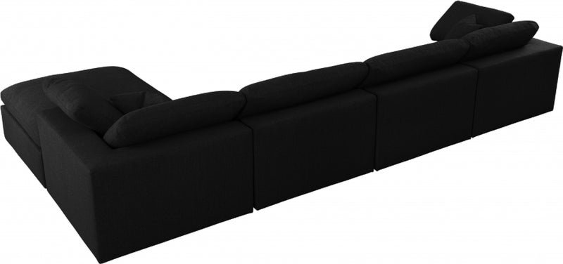 Serene 5 Piece Linen Deluxe Modular Overstuffed Reversible Sectional
