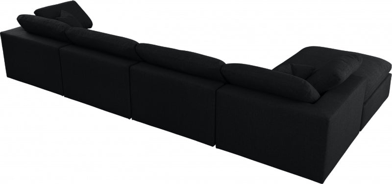 Serene 5 Piece Linen Deluxe Modular Overstuffed Reversible Sectional