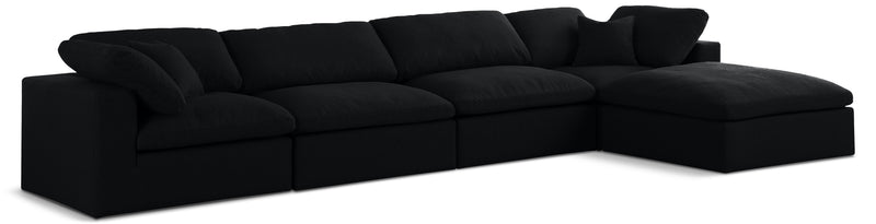 Serene 5 Piece Linen Deluxe Modular Overstuffed Reversible Sectional