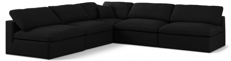 Serene 5 Piece Linen Deluxe Modular Overstuffed Sectional
