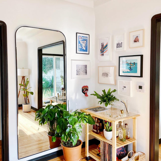 Edge Black Arch Floor Mirror