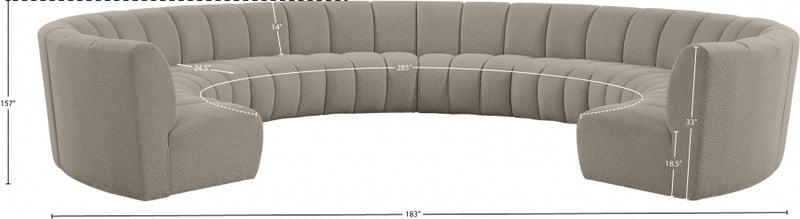 Infinity Boucle Fabric 10pc. Sectional