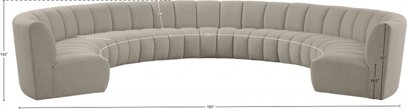 Infinity Boucle Fabric 9pc. Sectional