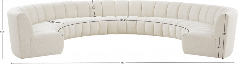 Infinity Boucle Fabric 9pc. Sectional