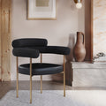 Blake Boucle Fabric and Faux Leather Dining Chair