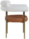 Blake Boucle Fabric and Faux Leather Dining Chair