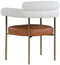 Blake Boucle Fabric and Faux Leather Dining Chair