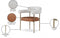 Blake Boucle Fabric and Faux Leather Dining Chair