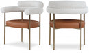 Blake Boucle Fabric and Faux Leather Dining Chair