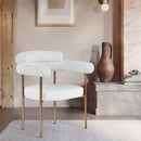 Blake Boucle Fabric and Faux Leather Dining Chair