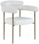 Blake Boucle Fabric and Faux Leather Dining Chair