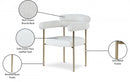 Blake Boucle Fabric and Faux Leather Dining Chair