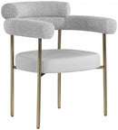 Blake Boucle Fabric and Faux Leather Dining Chair