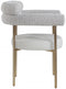 Blake Boucle Fabric and Faux Leather Dining Chair