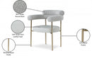 Blake Boucle Fabric and Faux Leather Dining Chair