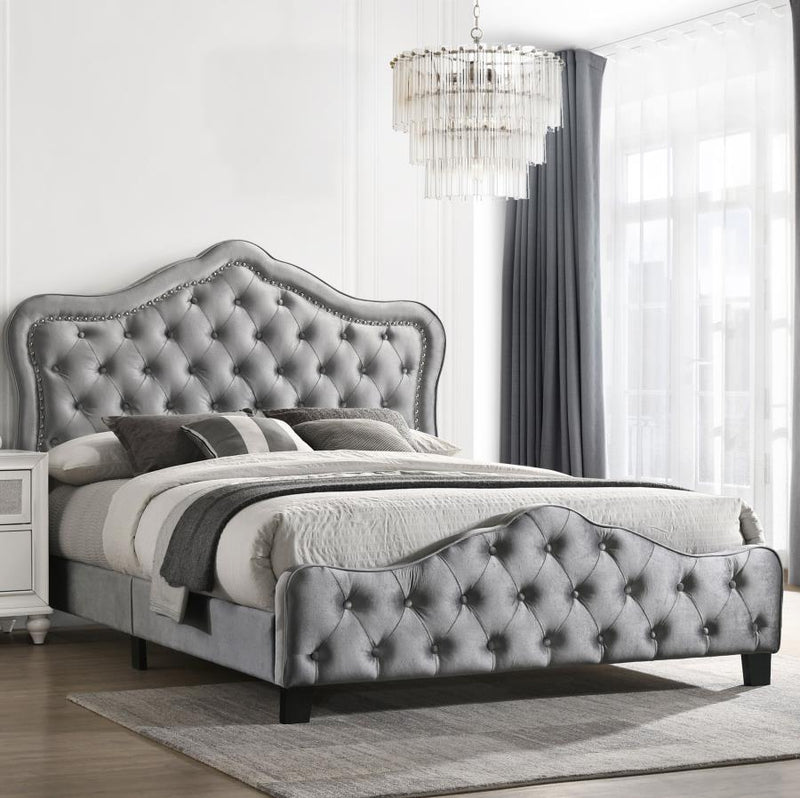 Bella Tufted Panel Bed Grey