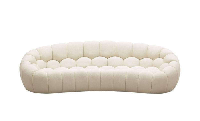 Divani Casa Yolonda - Modern Curved Off-White Fabric Sofa