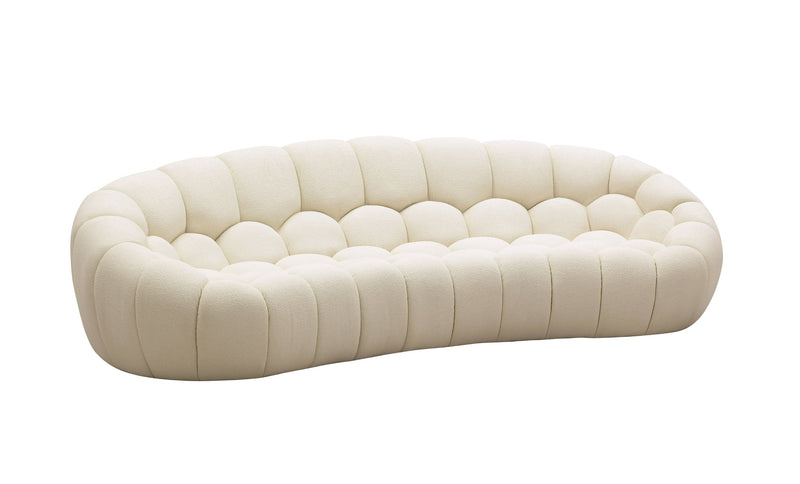 Divani Casa Yolonda - Modern Curved Off-White Fabric Sofa