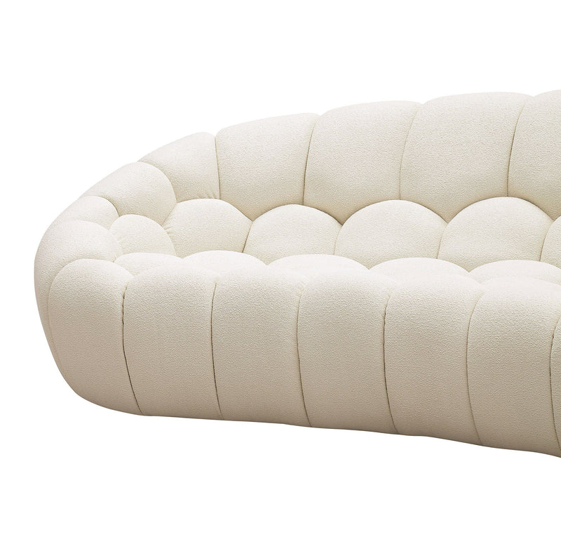 Divani Casa Yolonda - Modern Curved Off-White Fabric Sofa