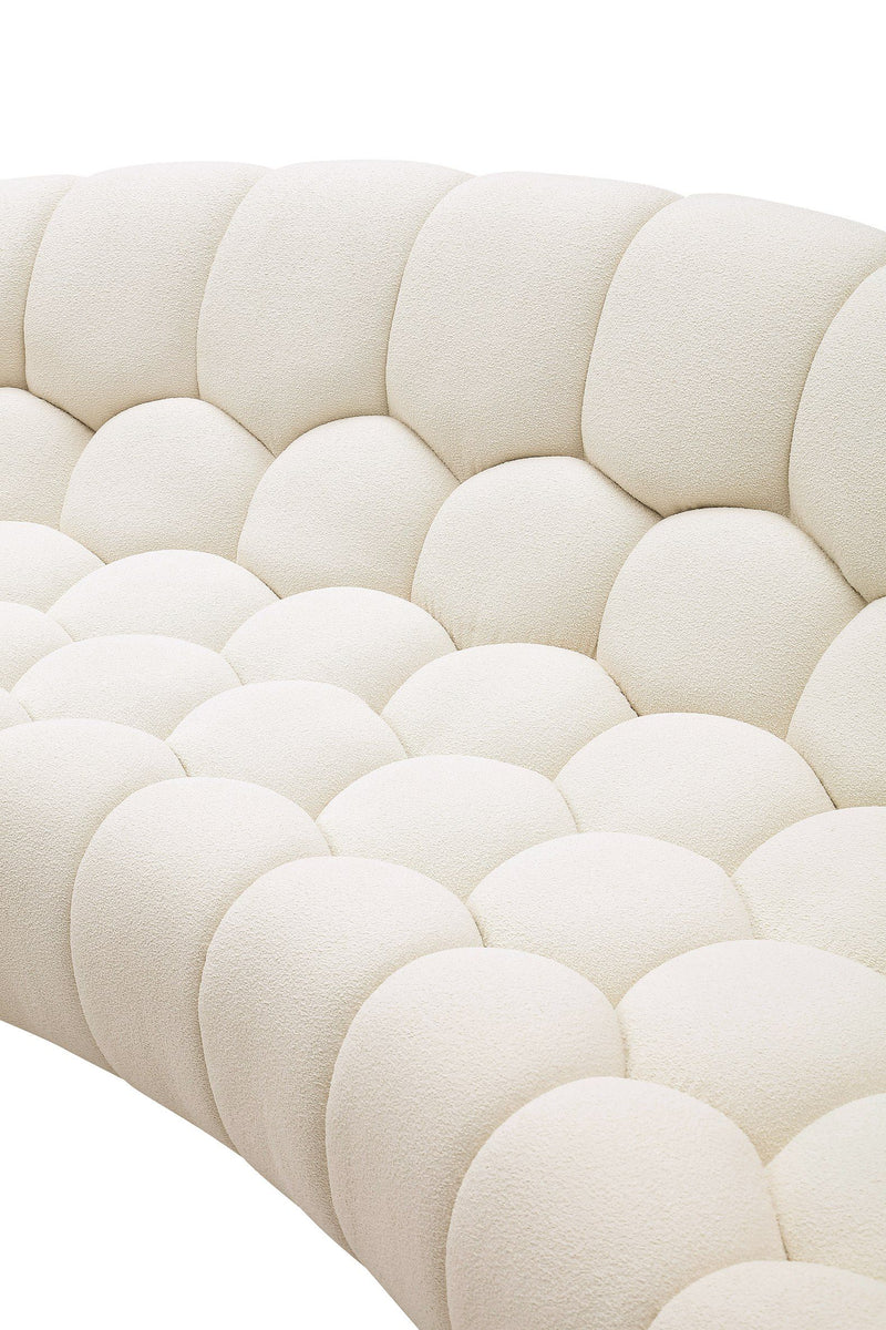 Divani Casa Yolonda - Modern Curved Off-White Fabric Sofa