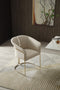 Modrest Renfew - Modern Beige Vegan Leather + Champagne Gold Dining Chair