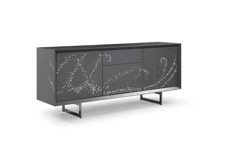 Modrest Hawick - Contemporary Dark Grey + Abstract White Paint Buffet