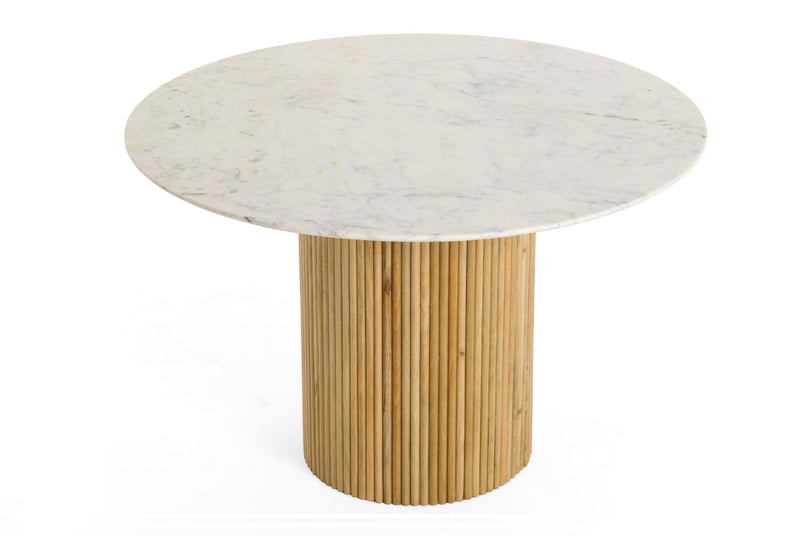 Modrest - Cambridge White Marble & Mango Round Dining Table