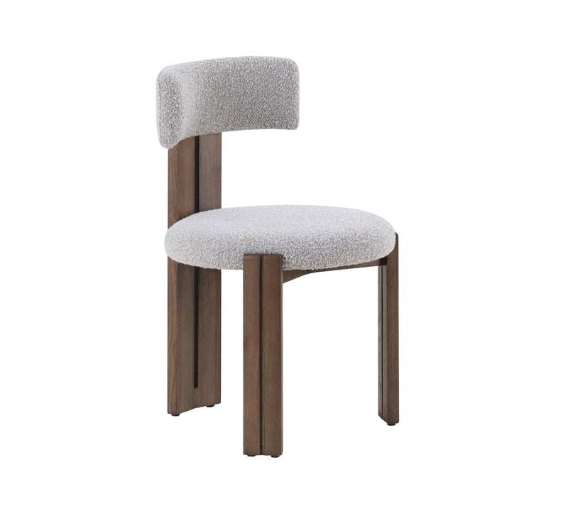 Modrest Sheridan - Mid-Century Modern Grey Fabric + Walnut Dining Chair
