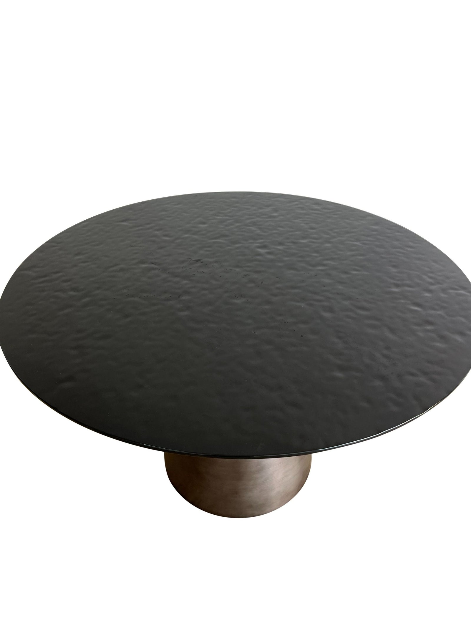 Modrest Calexico Contemporary Black Wave Glass Round Dining Table