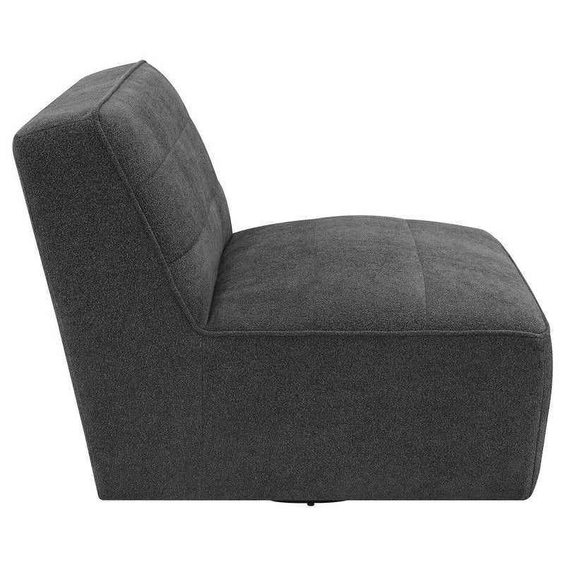 Cobie Upholstered Swivel Armless Chair Natural