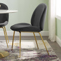Scoop Gold Legs Velvet Dining Chair