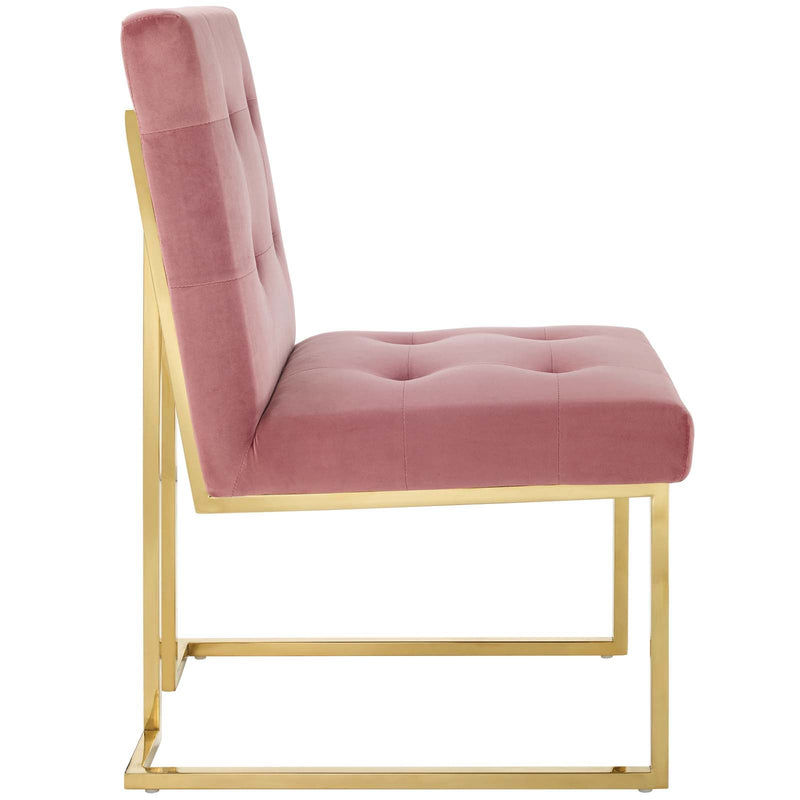 Stainless Steel Performance Velvet Dining Chair