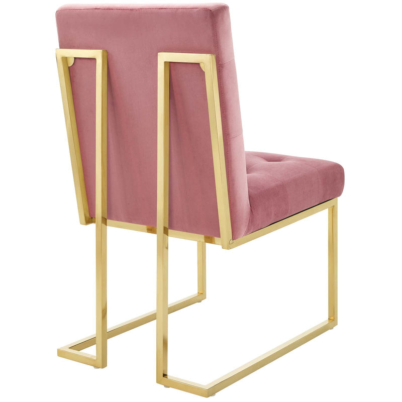 Stainless Steel Performance Velvet Dining Chair