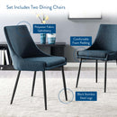 Upholstered Fabric Dining Chairs - Set of 2
