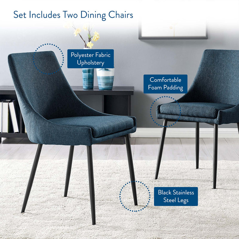 Upholstered Fabric Dining Chairs - Set of 2