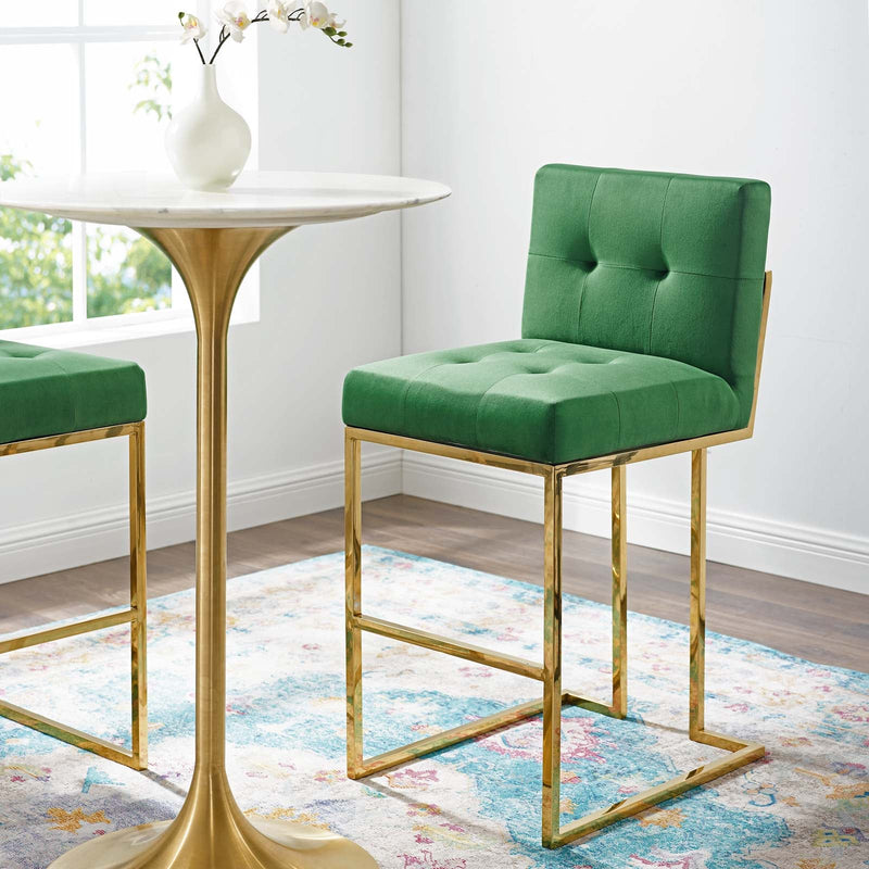Privy Velvet Bar Stool
